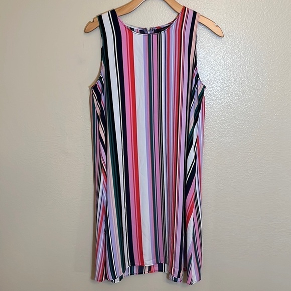 Halogen Striped Sleeveless Dress - Picture 1 of 9